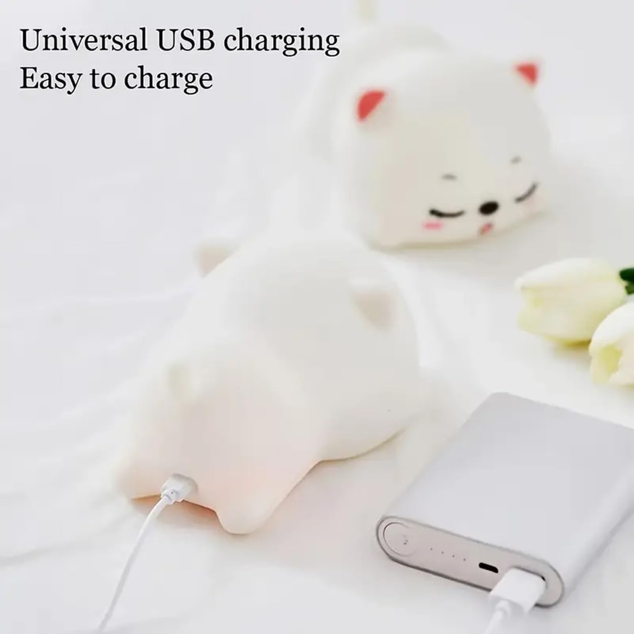 Silicon Snoring Cat Light Night Lamp