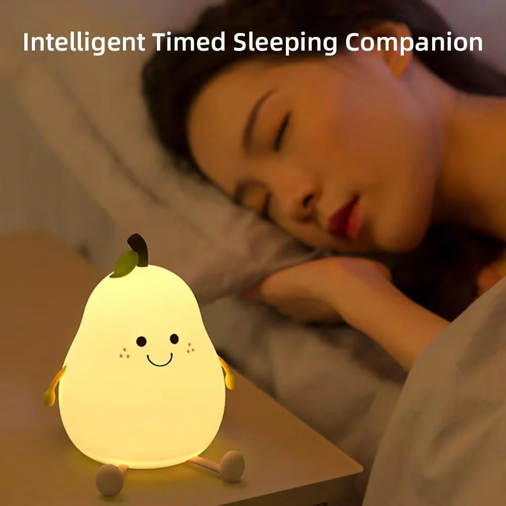 2.Pear Rechargeable Silicone Night Lamp