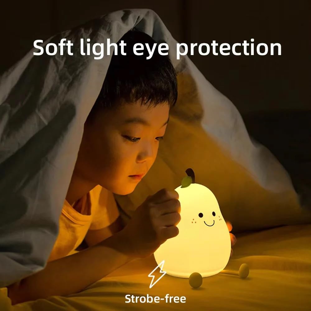 2.Pear Rechargeable Silicone Night Lamp