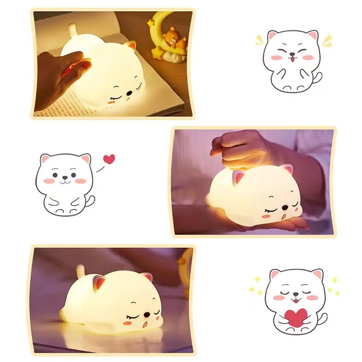 Silicon Snoring Cat Light Night Lamp