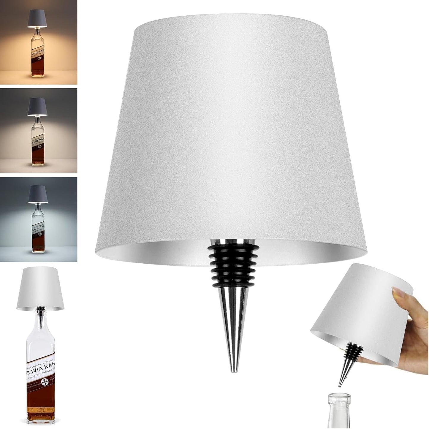 4.Bottle Lamp Shade – Turn Any Bottle Into a Beautiful Lamp (White)