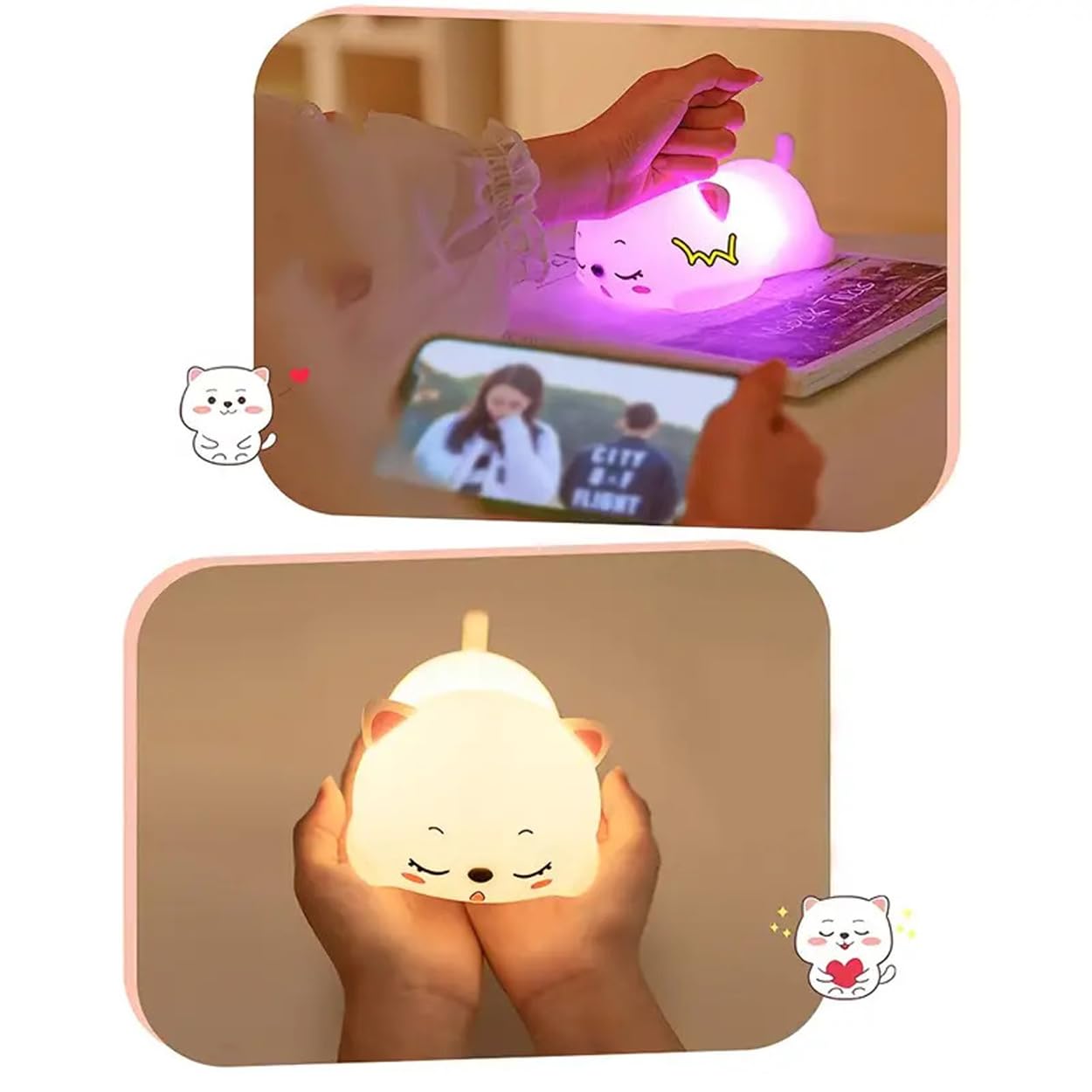 Silicon Snoring Cat Light Night Lamp