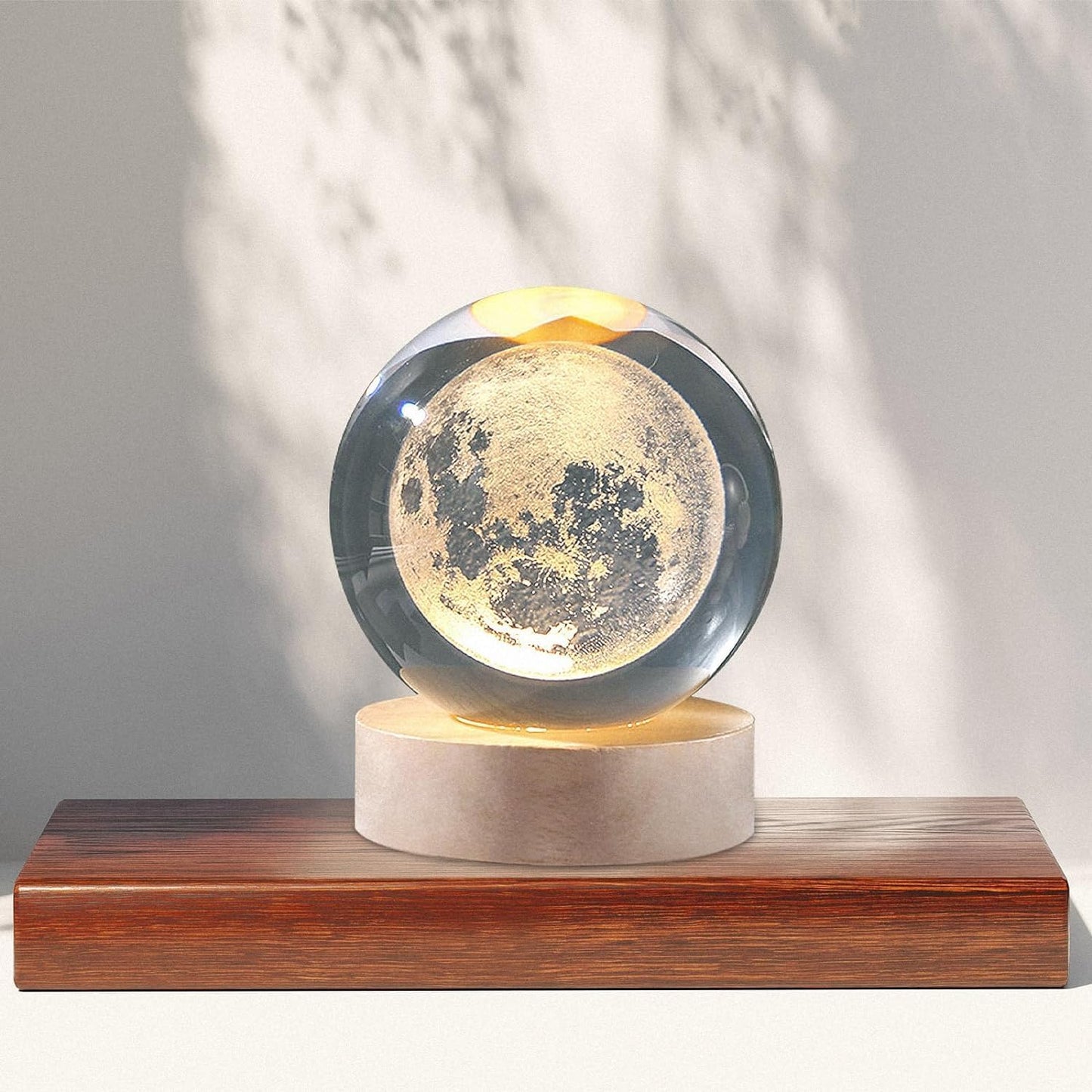 3D Moon Crystal Ball Night Lamp (Moon)(Warm White)