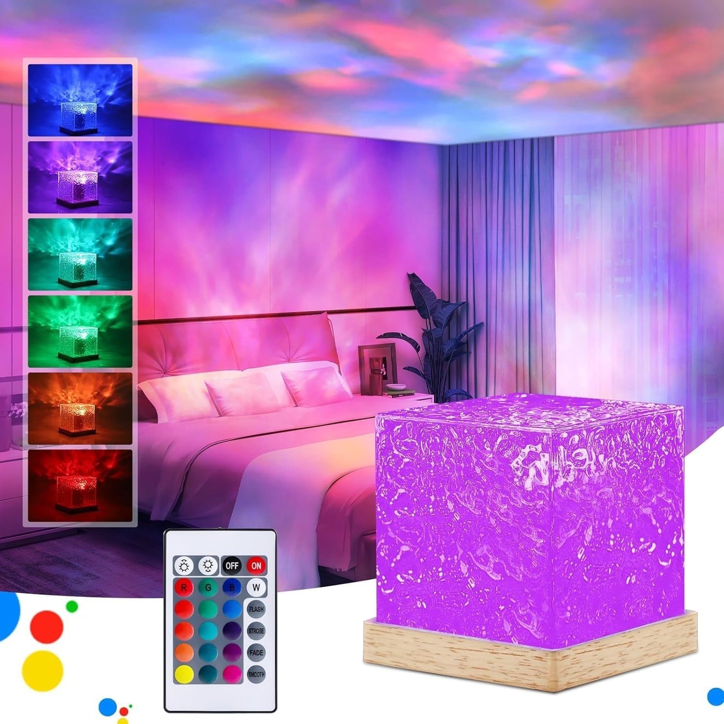 Ocean Wave & Aurora Projector Lamp
