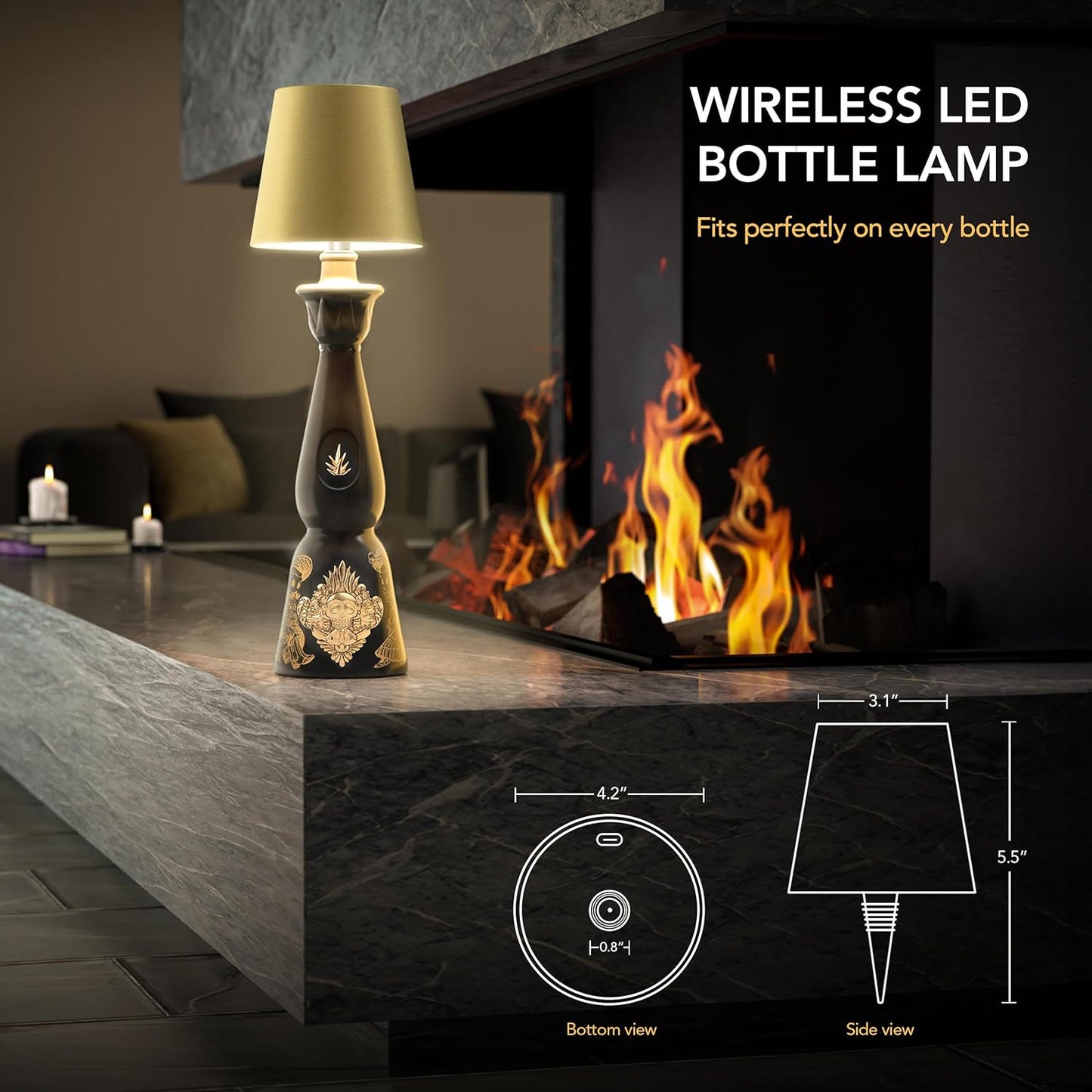 4.Bottle Lamp Shade – Turn Any Bottle Into a Beautiful Lamp (White)