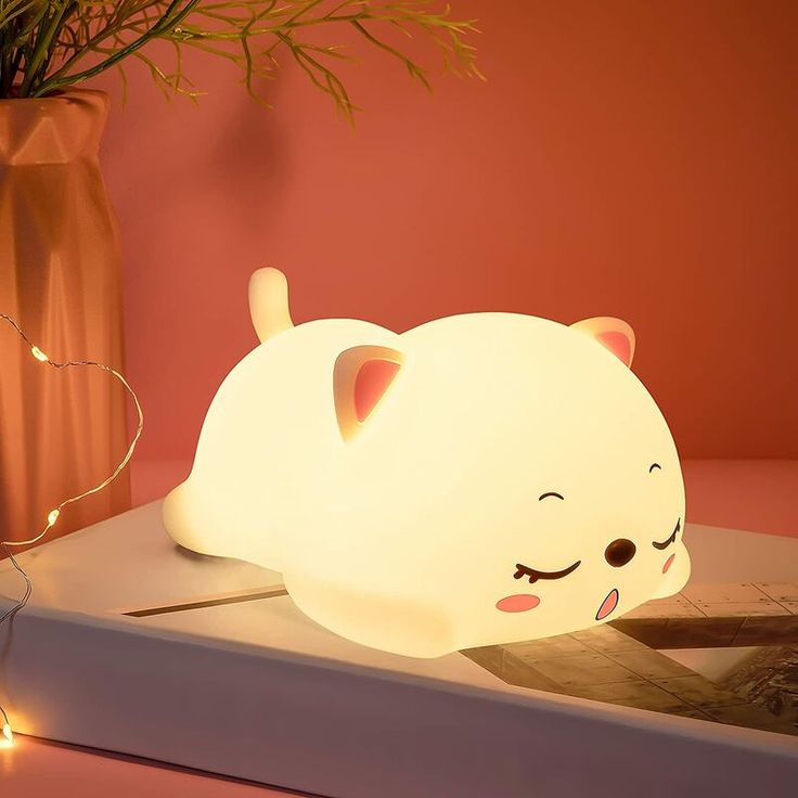 Silicon Snoring Cat Light Night Lamp