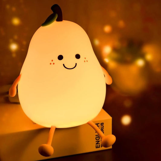 2.Pear Rechargeable Silicone Night Lamp