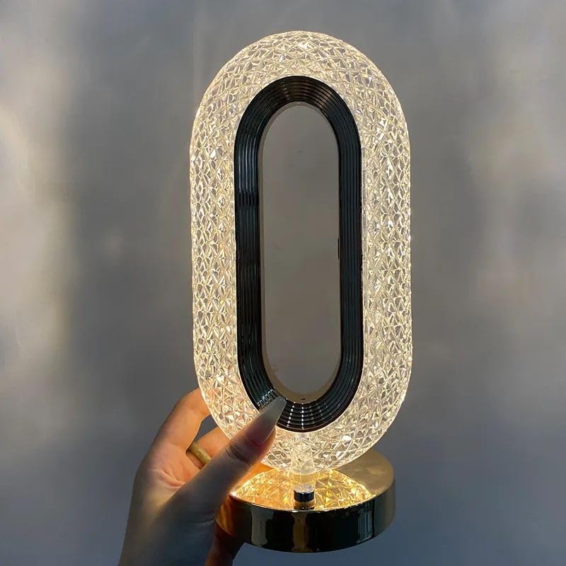 Oval Crystal Touch Table Lamp – Elegance at Your Fingertips