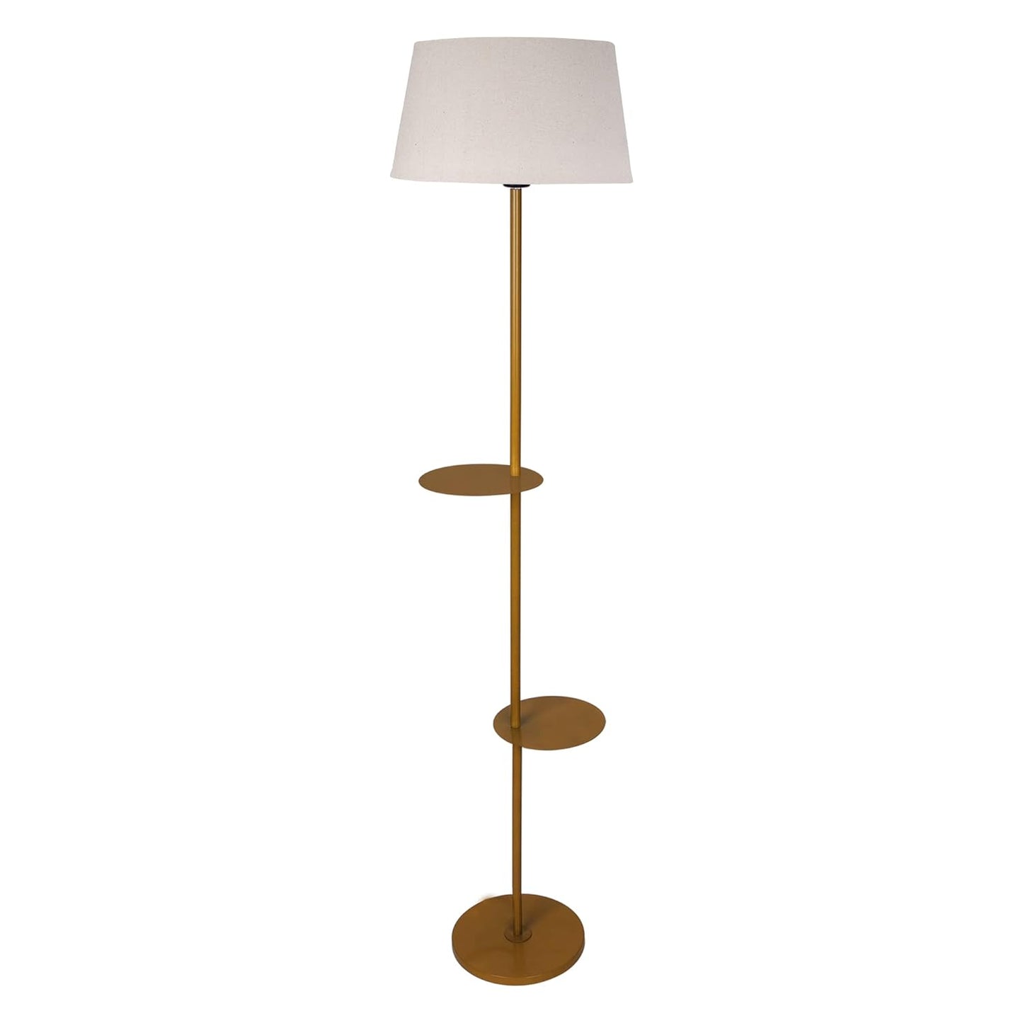 1.Contemporary Duo-Shelf Metal Floor Lamp – Style Meets Function