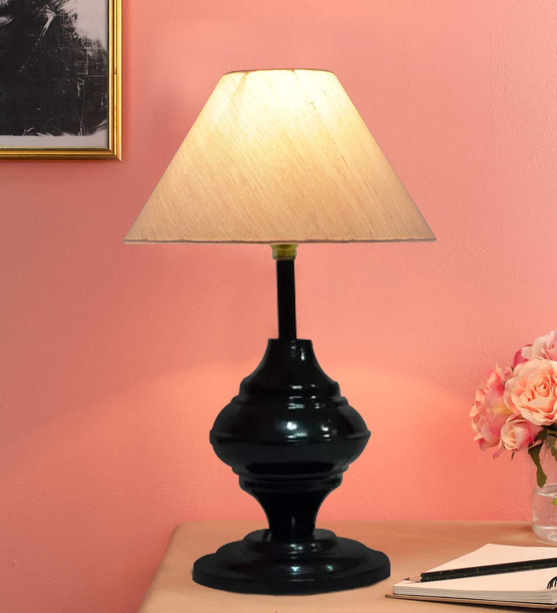 2.Black Metal Table Lamp – Elegance That Lights Up Your Space