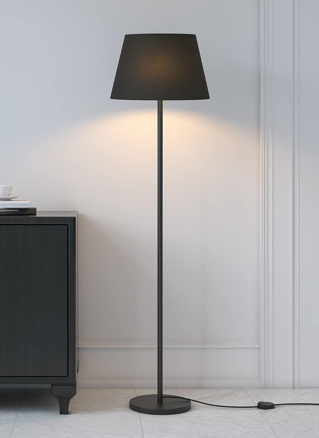 1.Modern Black Floor Lamp – 5ft Tall Elegance for Your Space
