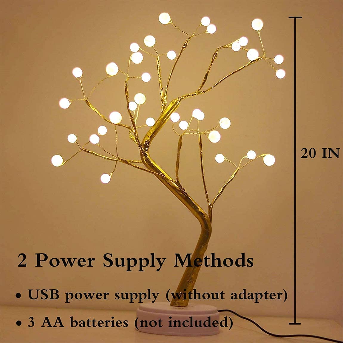 Pearl Bonsai Tree Lamp 36-LED – A Touch of Natural Elegance