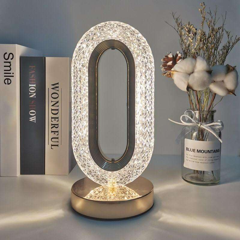 Oval Crystal Touch Table Lamp – Elegance at Your Fingertips