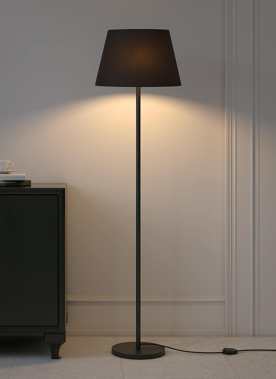 1.Modern Black Floor Lamp – 5ft Tall Elegance for Your Space