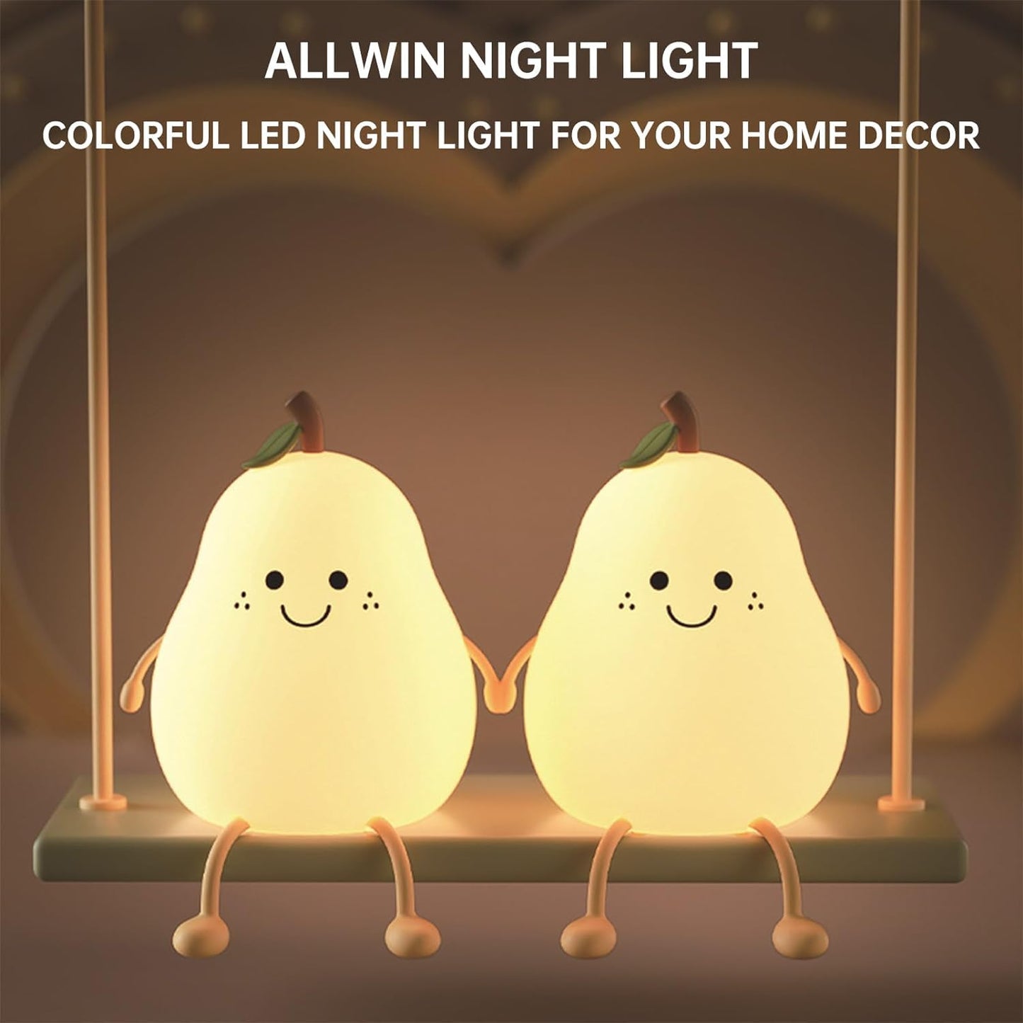 2.Pear Rechargeable Silicone Night Lamp