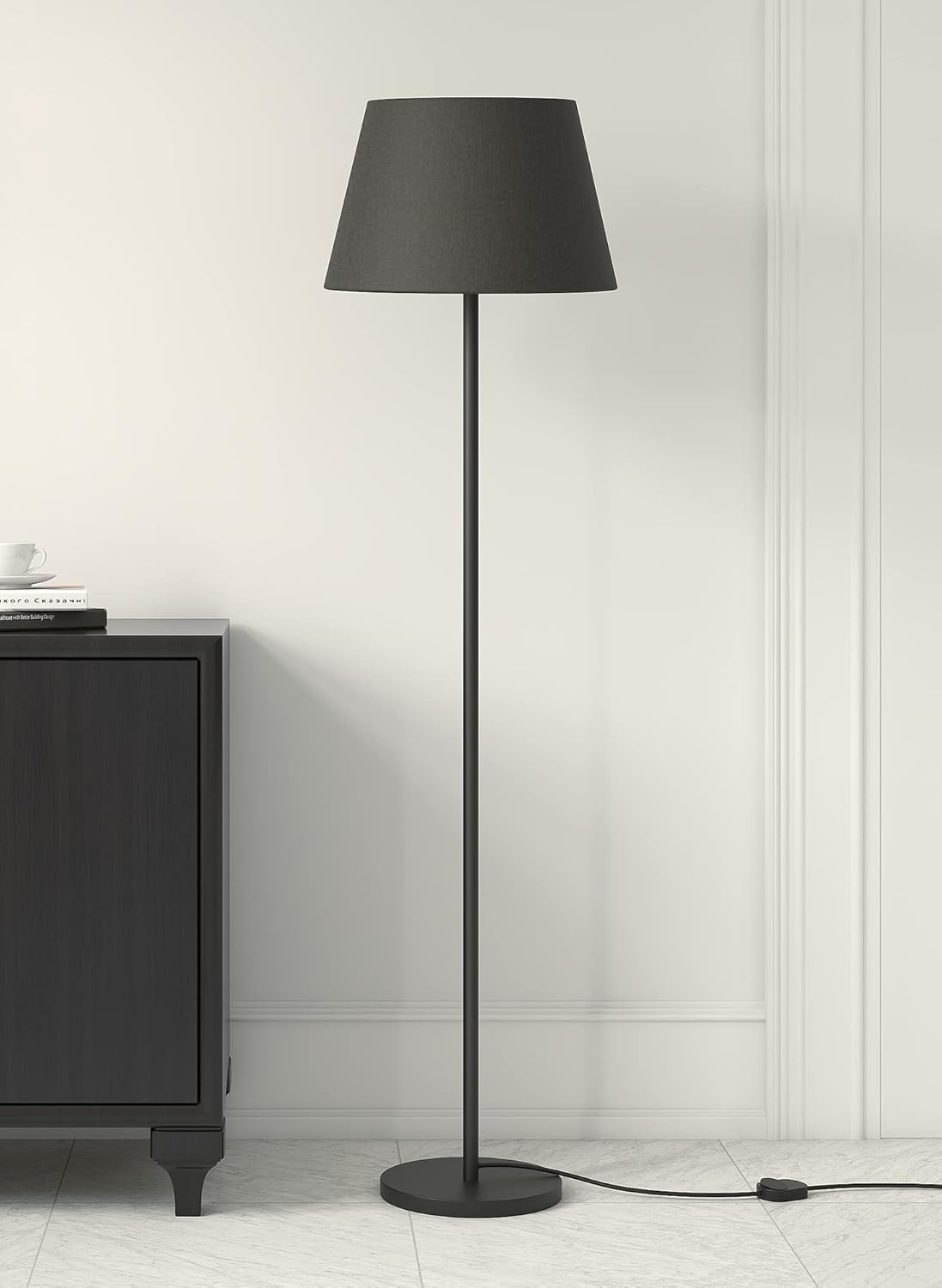 1.Modern Black Floor Lamp – 5ft Tall Elegance for Your Space