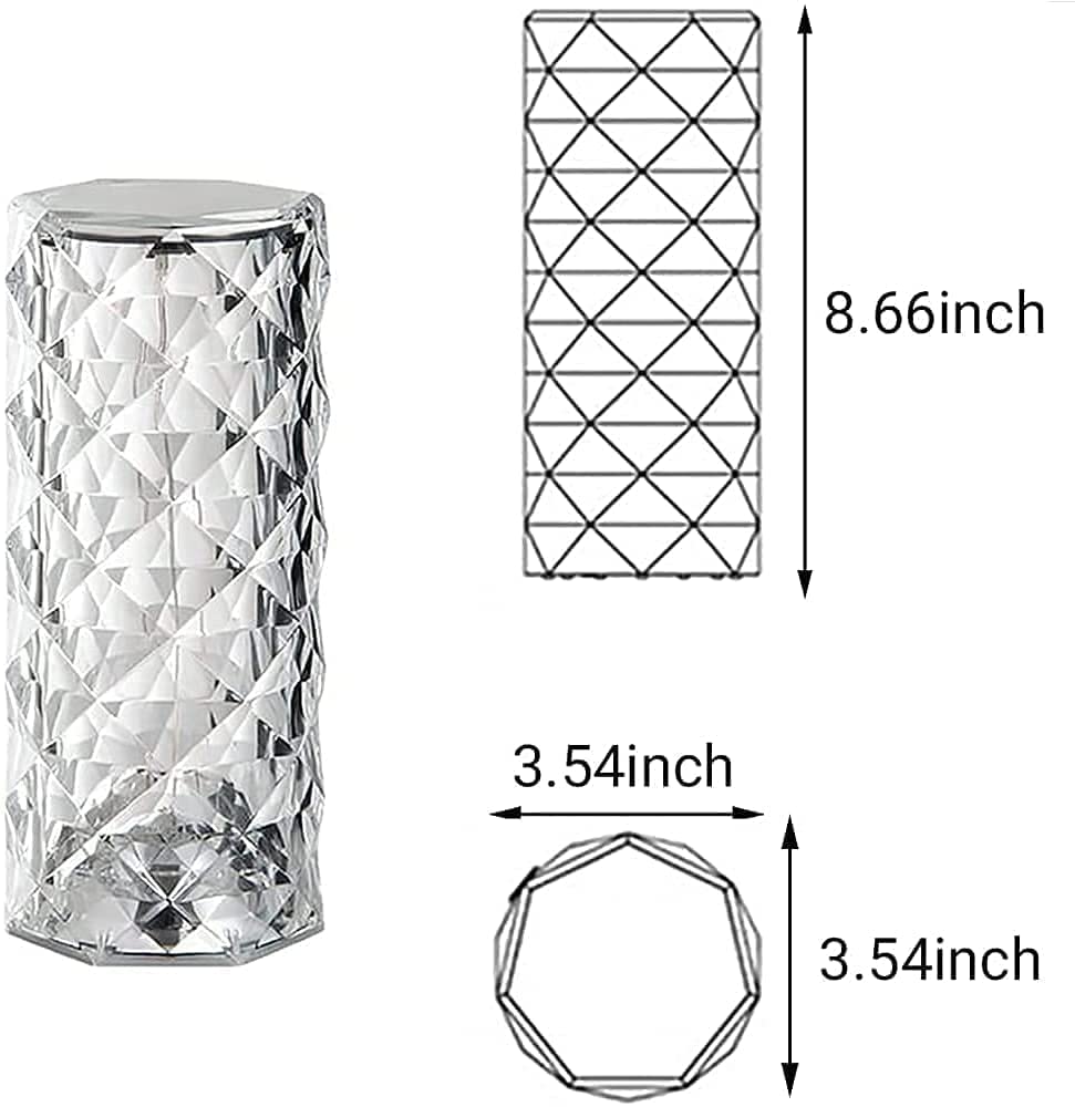 Crystal Diamond 16 Color Changing Rose Table Lamp