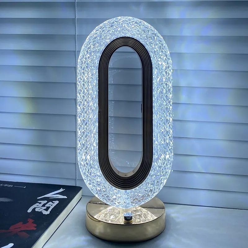 Oval Crystal Touch Table Lamp – Elegance at Your Fingertips