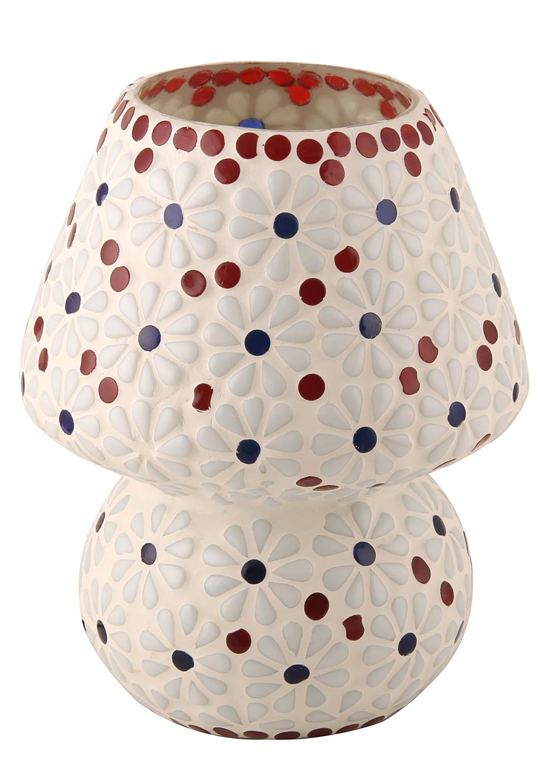 White Jasmine Mosaic Table Lamp – Art, Light, and Elegance Combined