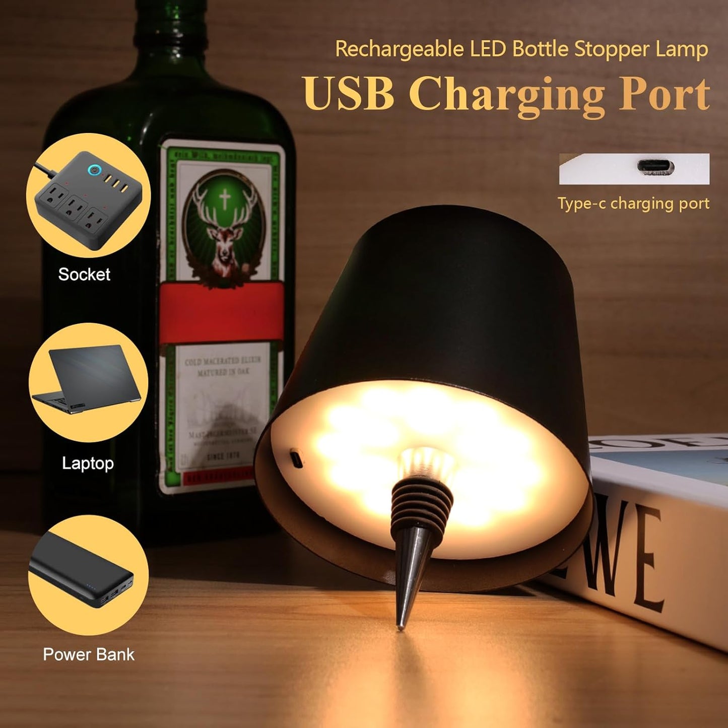 4.Bottle Lamp Shade – Turn Any Bottle Into a Beautiful Lamp (Black)