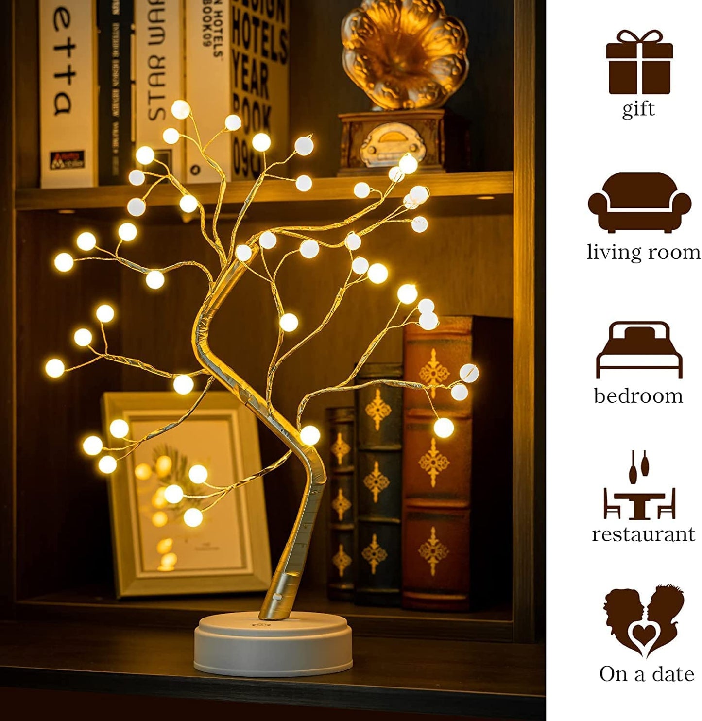 Pearl Bonsai Tree Lamp 36-LED – A Touch of Natural Elegance