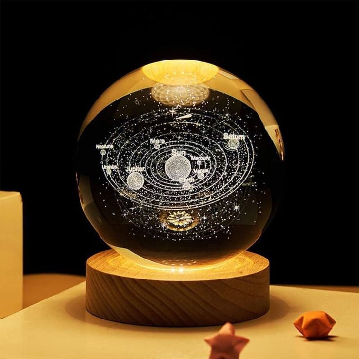 3D Galaxy Crystal Ball Night Lamp (Galaxy)(Warm White)